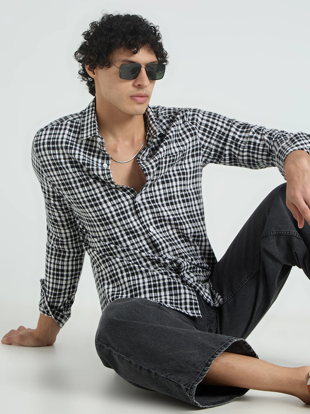 Timeless Black & White Checks Shirt - Image 4