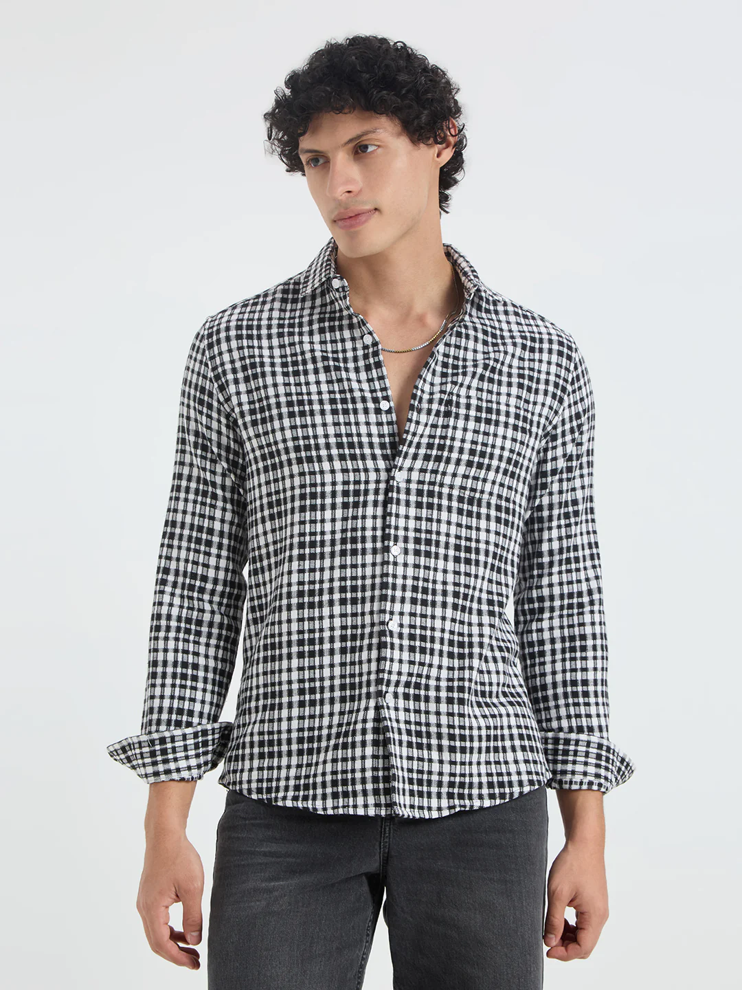 Timeless Black & White Checks Shirt - Image 5