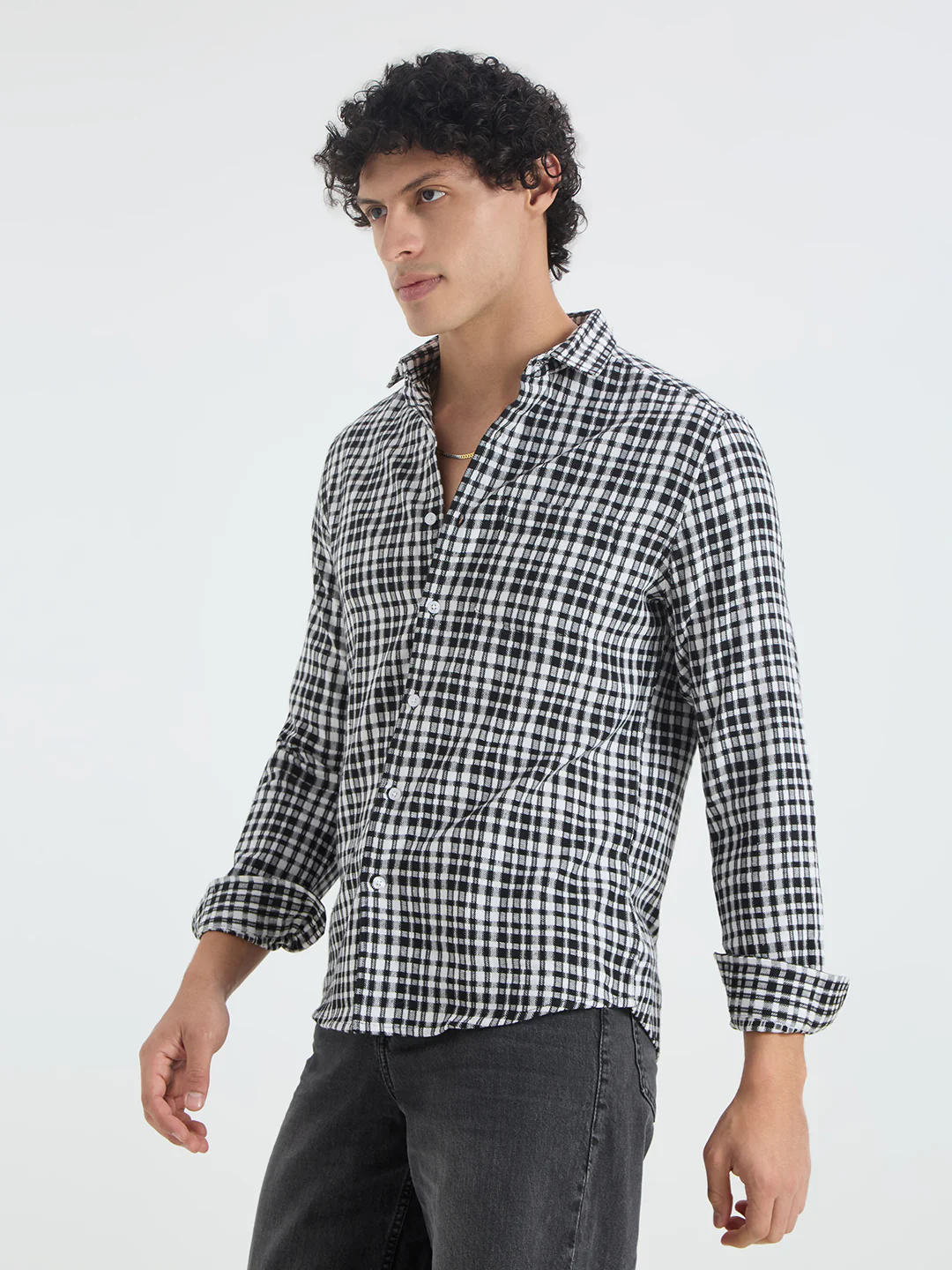 Timeless Black & White Checks Shirt - Image 6