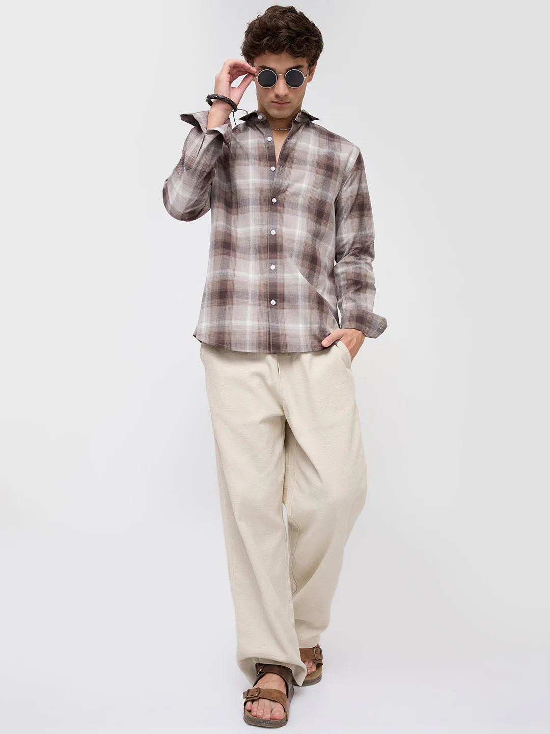 Timeless Cocoa Brown Shadow Checks Shirt - Image 8