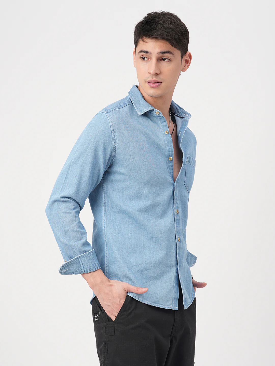 Timeless Blue Denim Shirt - Image 5