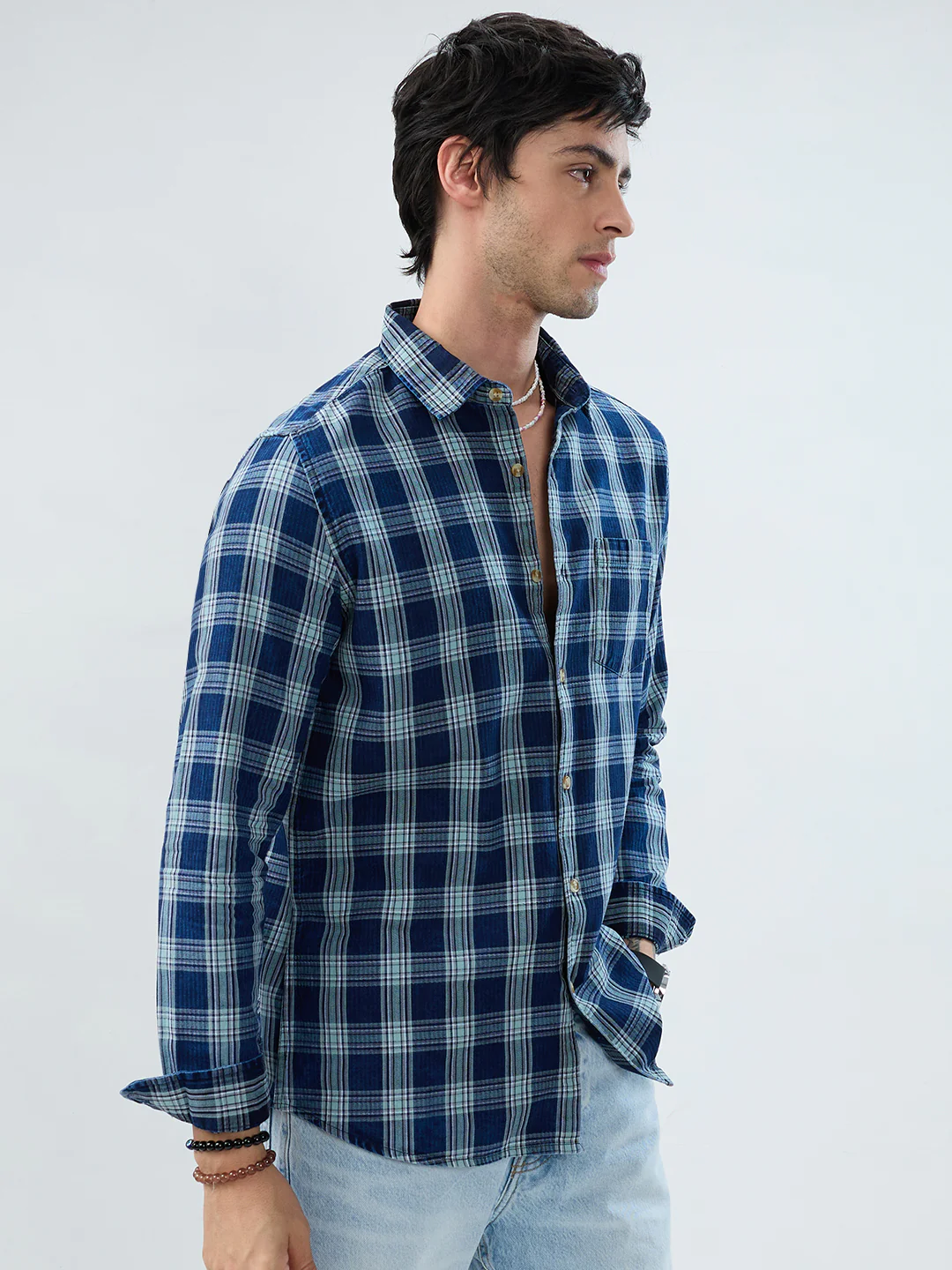 Timeless Denim Blue Box Checks Shirt - Image 5