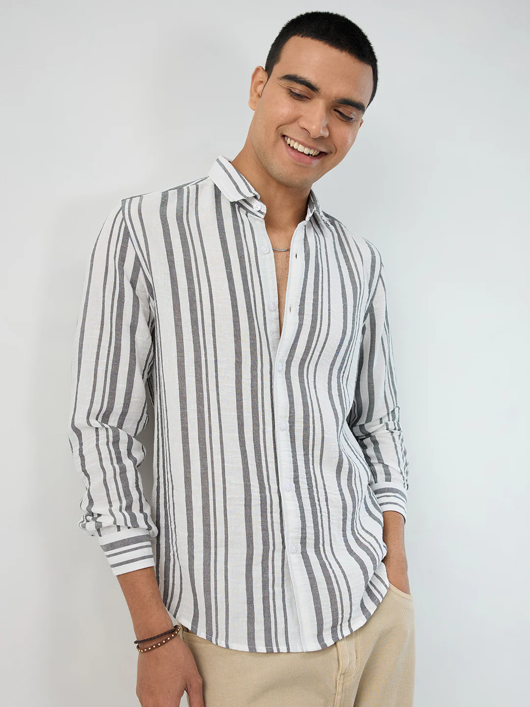Timeless Monochrome Vertical Striped Shirt - Image 2