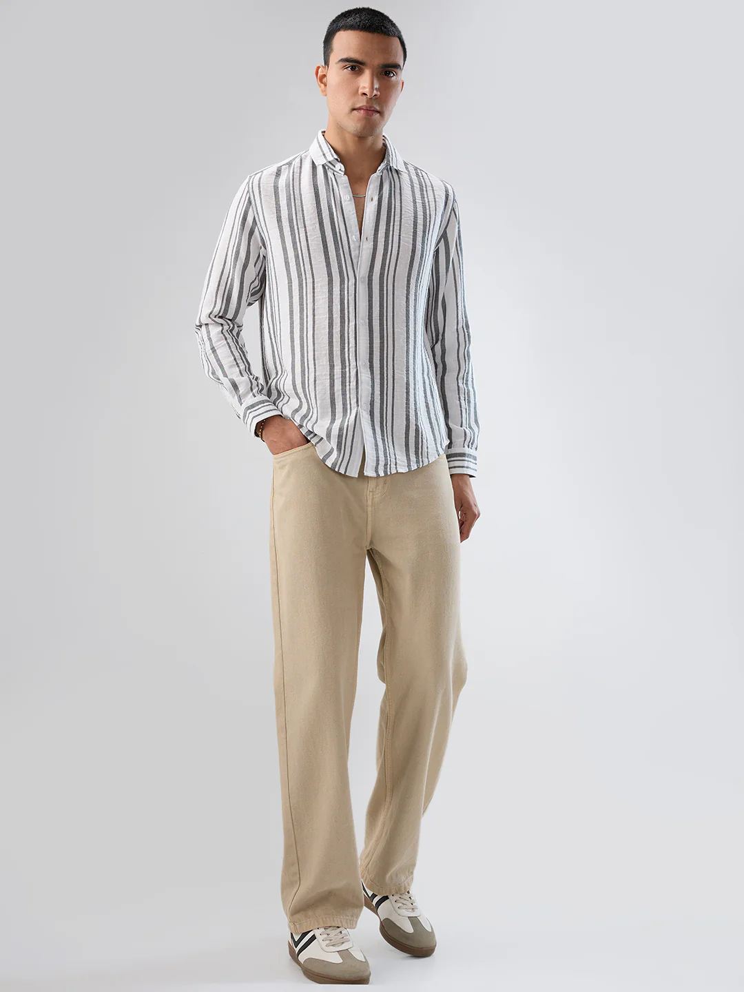 Timeless Monochrome Vertical Striped Shirt - Image 7