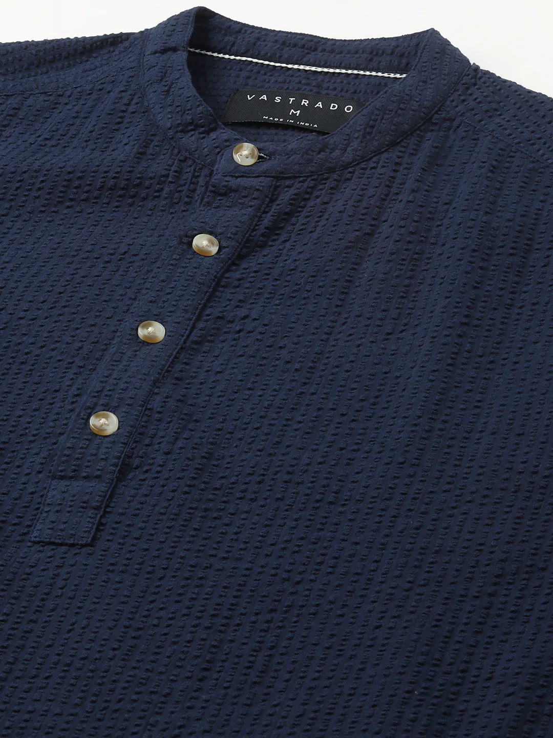 Timeless Navy Seersucker Kurta - Image 3