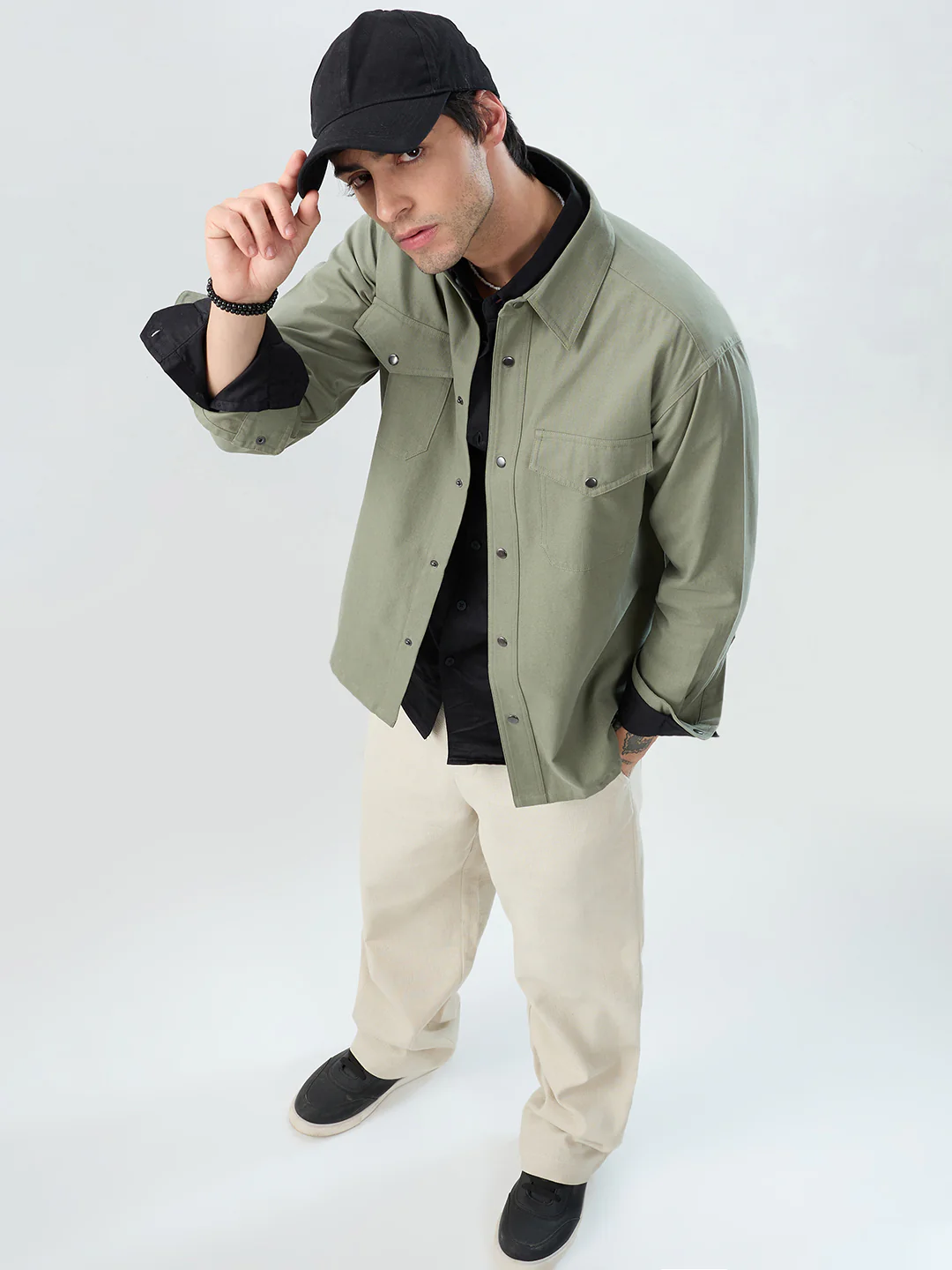 Timeless Olive Double Pocket Overshirt - Image 8