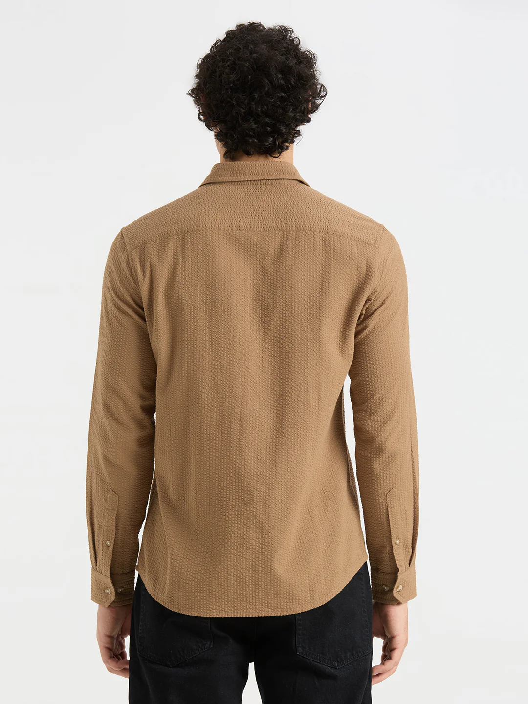 Timeless Peanut Brown Seersucker Shirt - Image 6