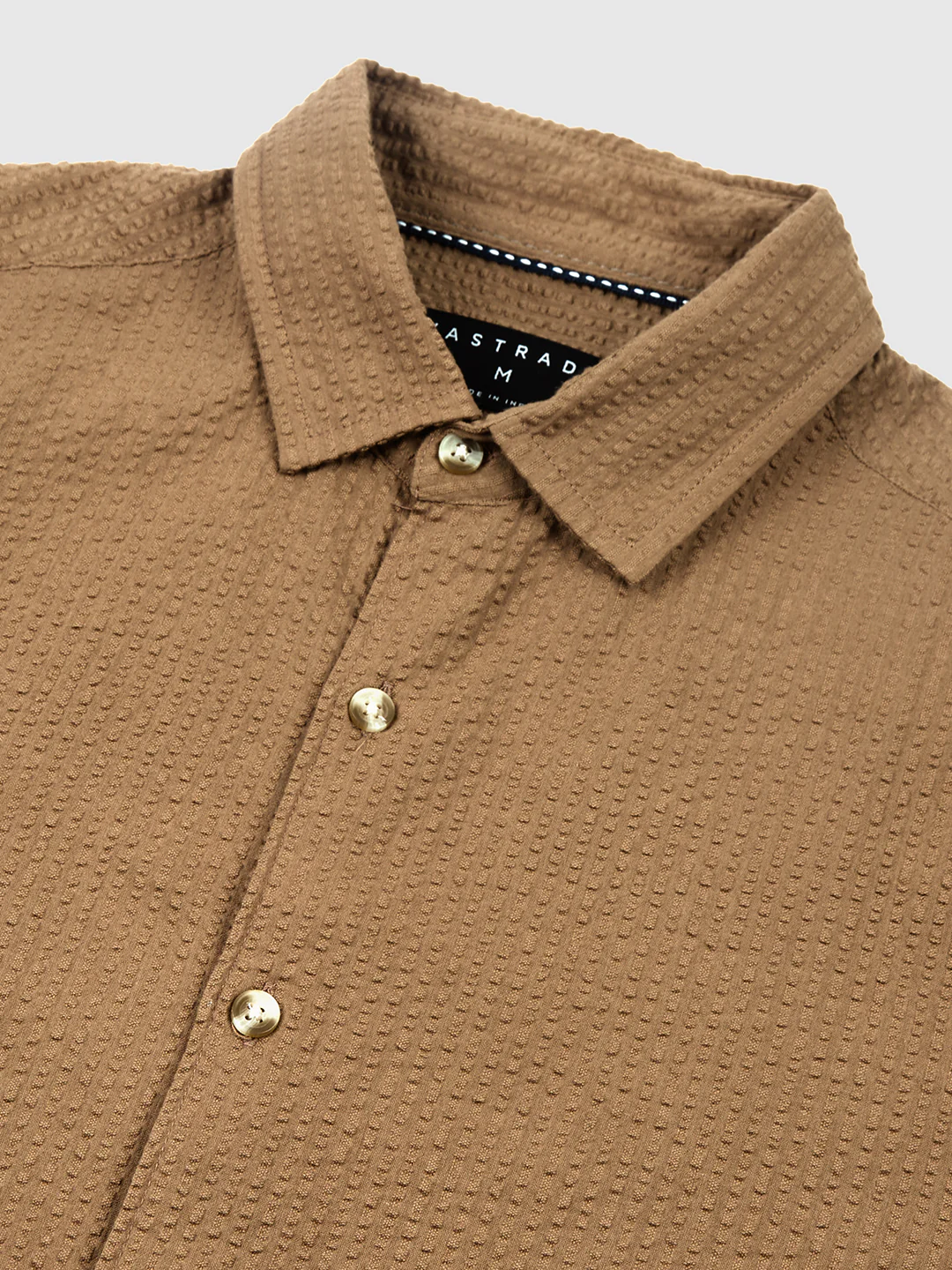 Timeless Peanut Brown Seersucker Shirt - Image 8