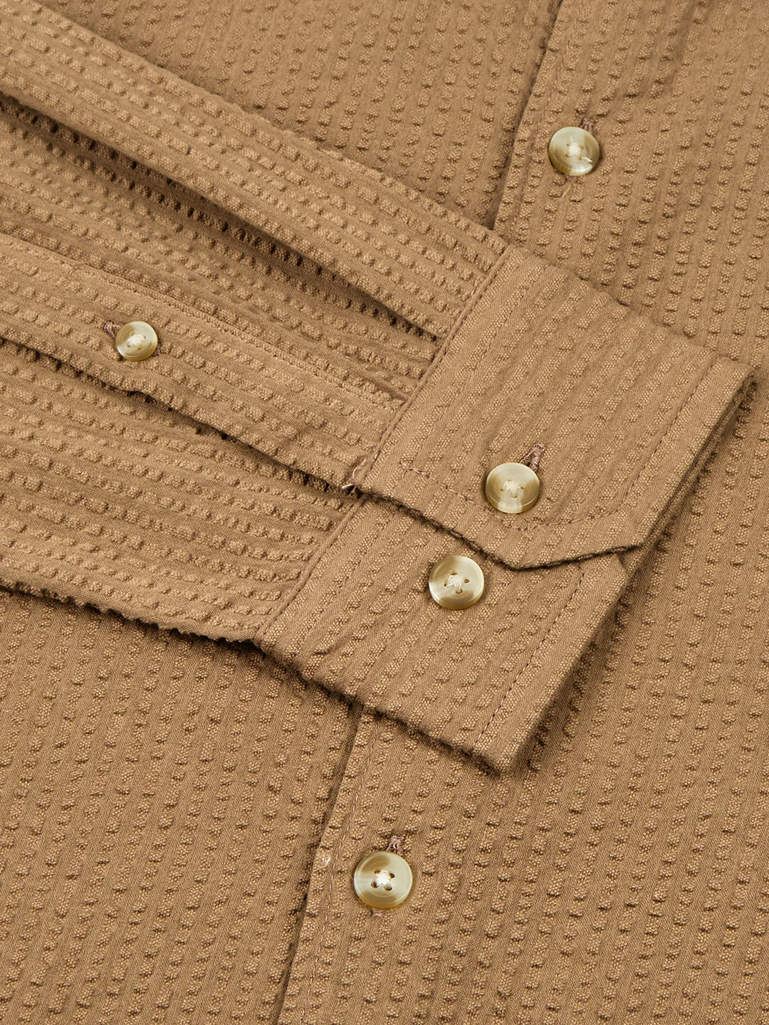 Timeless Peanut Brown Seersucker Shirt - Image 9