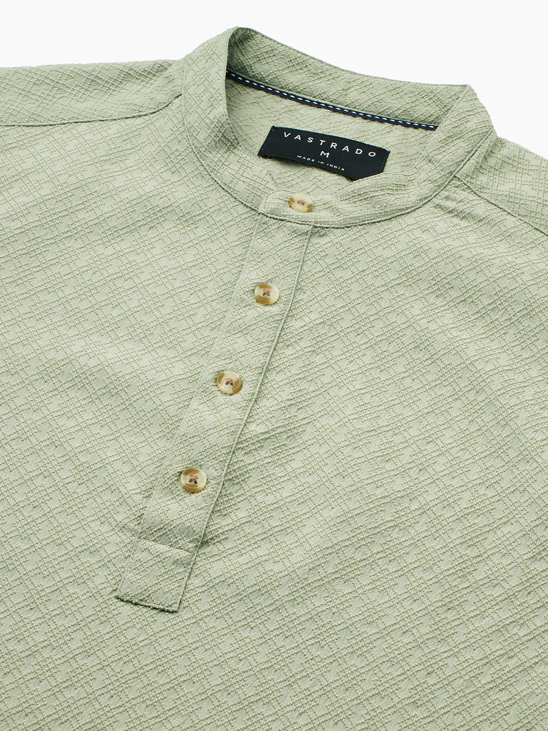 Timeless Sage Green Textured Kurta - Image 3