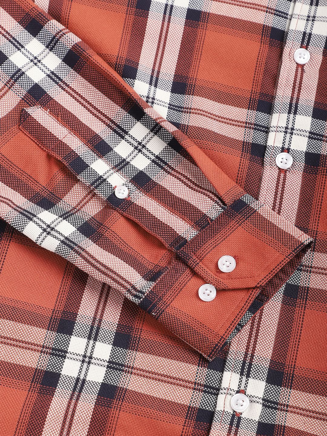 Timeless Vermilion Broad Square Checks Shirt - Image 9