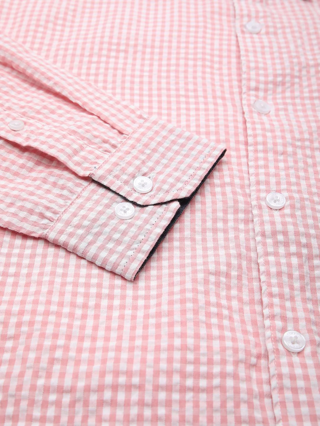 Tiny Checkered Pink Seersucker Shirt - Image 8