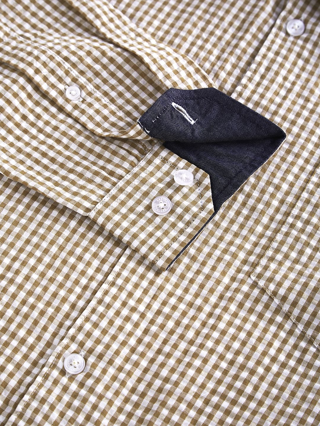 Tiny Tan Checkered Seersucker Shirt - Image 3