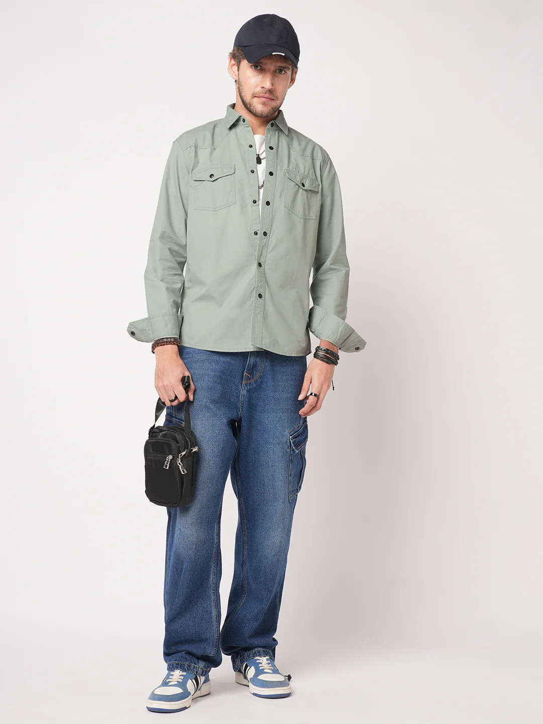 Trout Grey Canvas Double Pocket Overshirt - Image 7