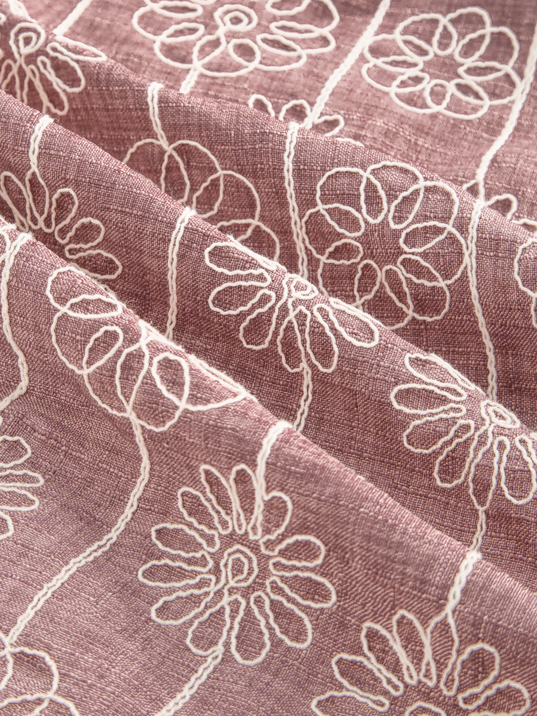 Turkish Rose Pink Floral Embroidered Slub Shirt - Image 3