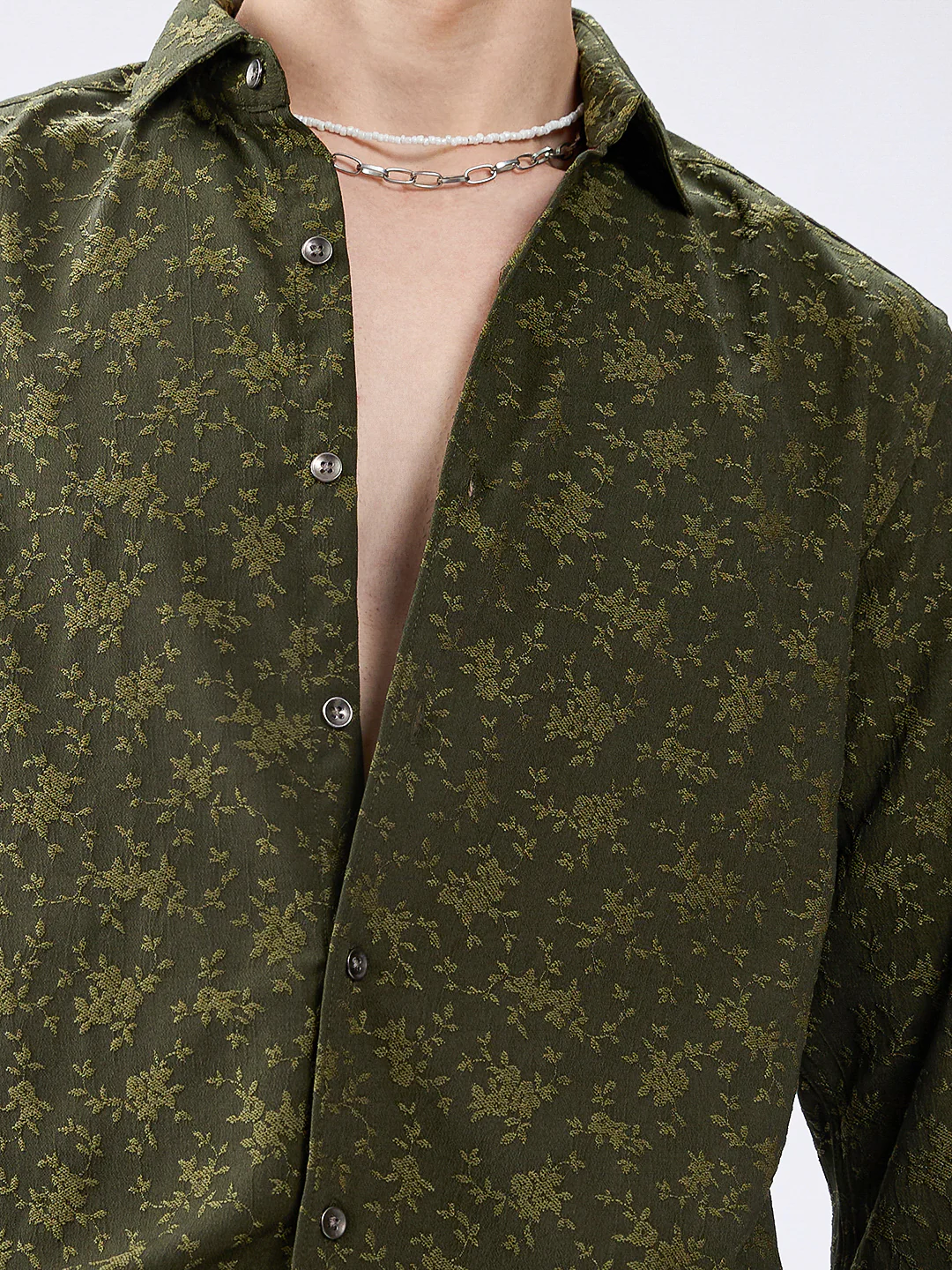 Twilight Green Botanic Veil Embossed Shirt - Image 3