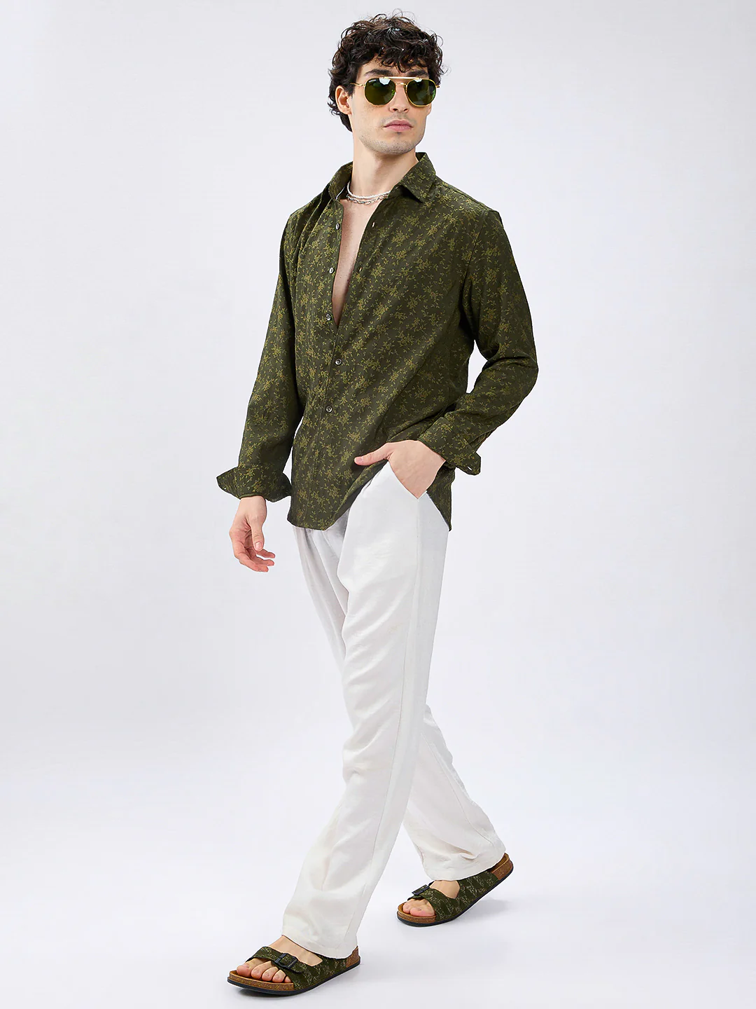 Twilight Green Botanic Veil Embossed Shirt - Image 7