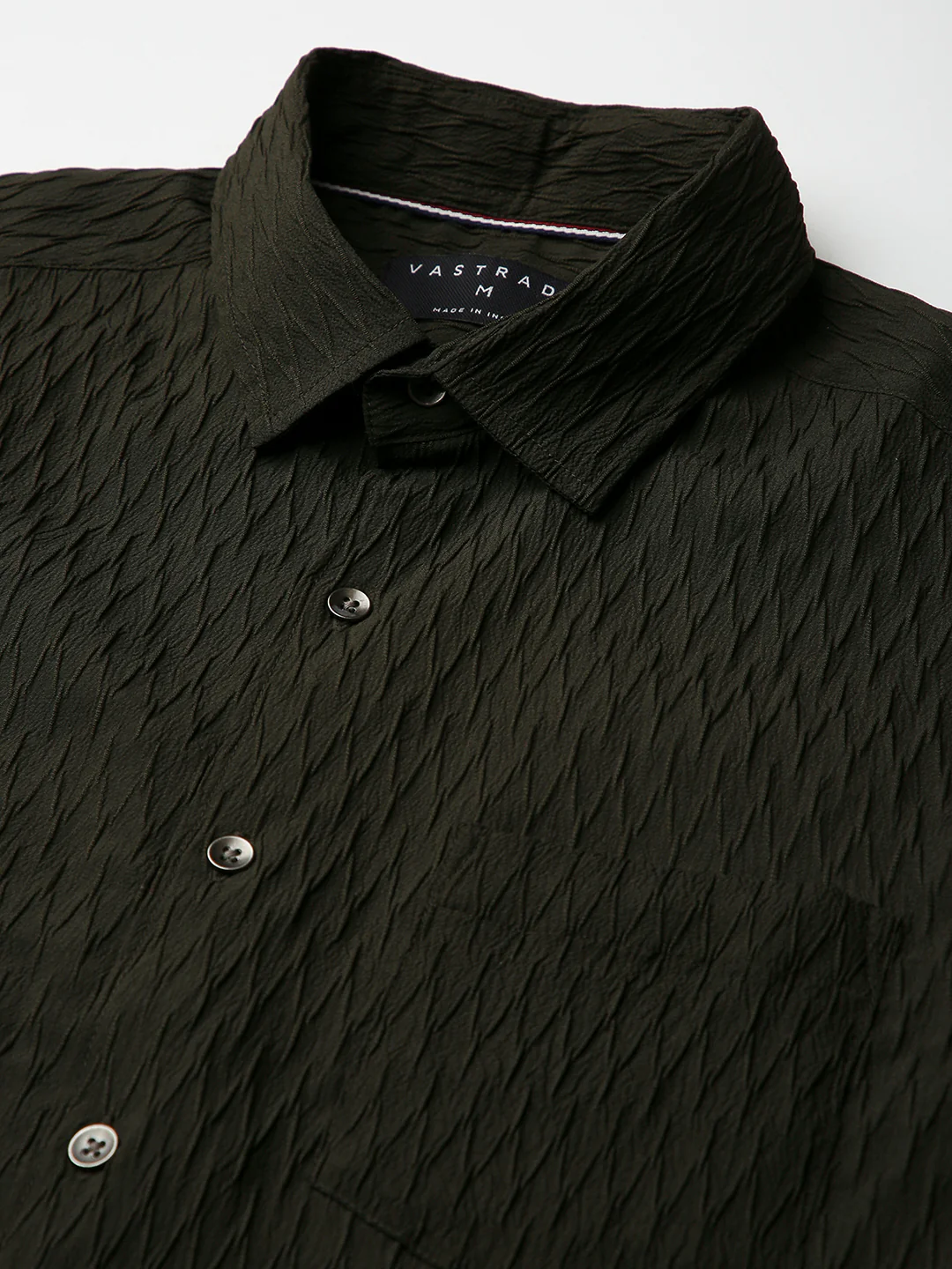 Twilight Olive Self-Design Embossed Shirt - Image 3