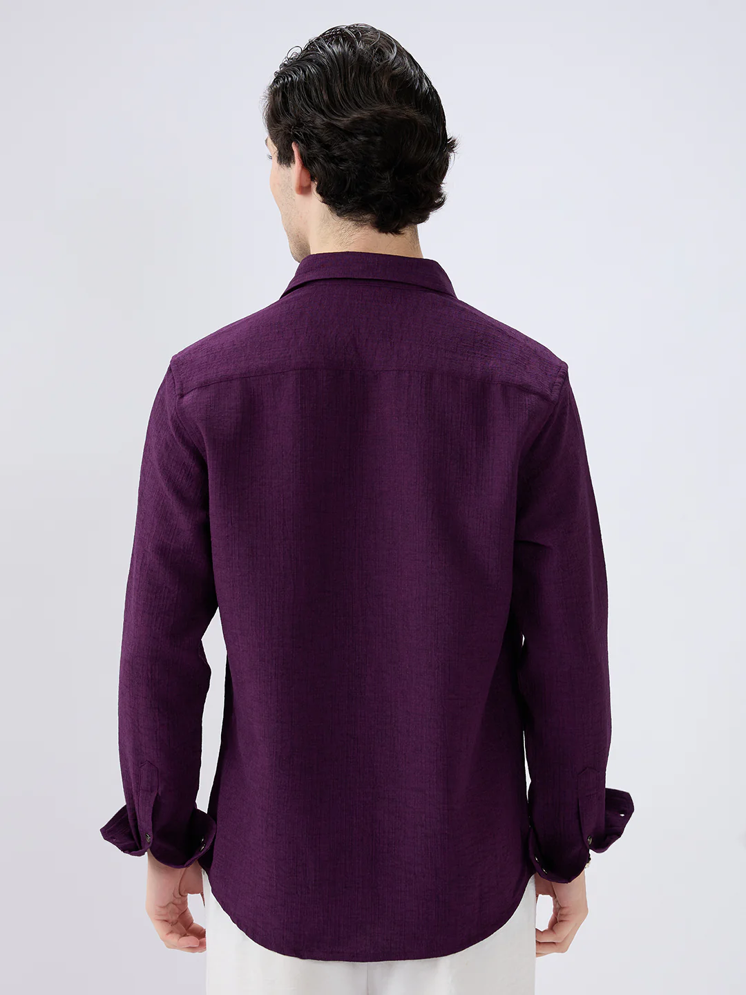 Tyrian Purple Fine Textured Shirt - Image 6