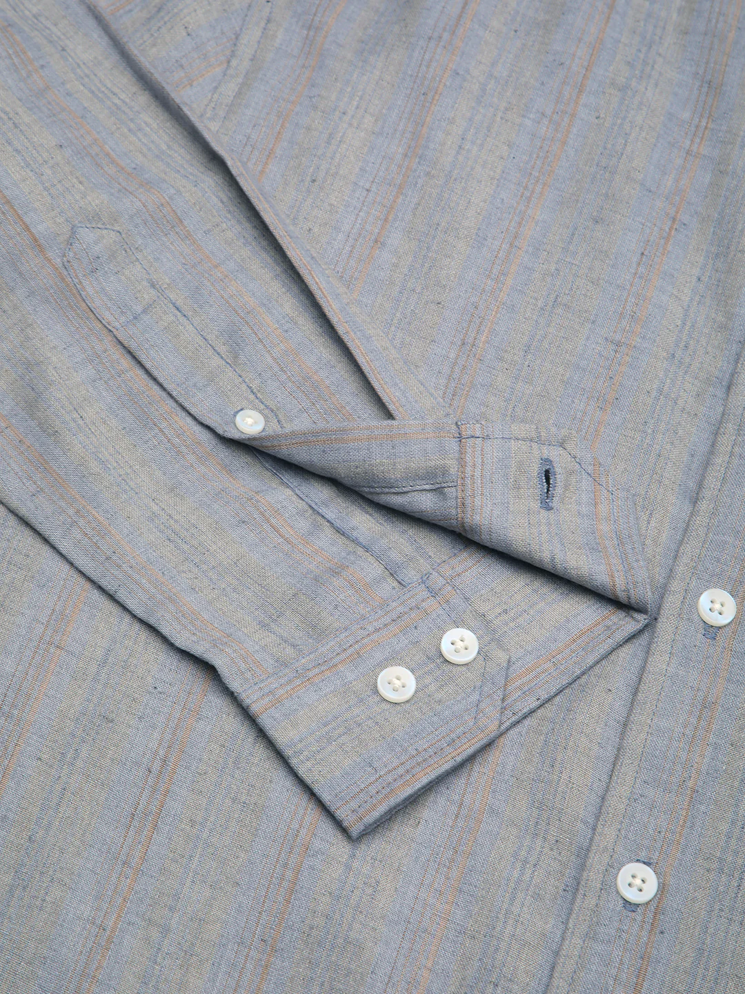 Urban Static Linen Grey Multistripe Shirt - Image 3