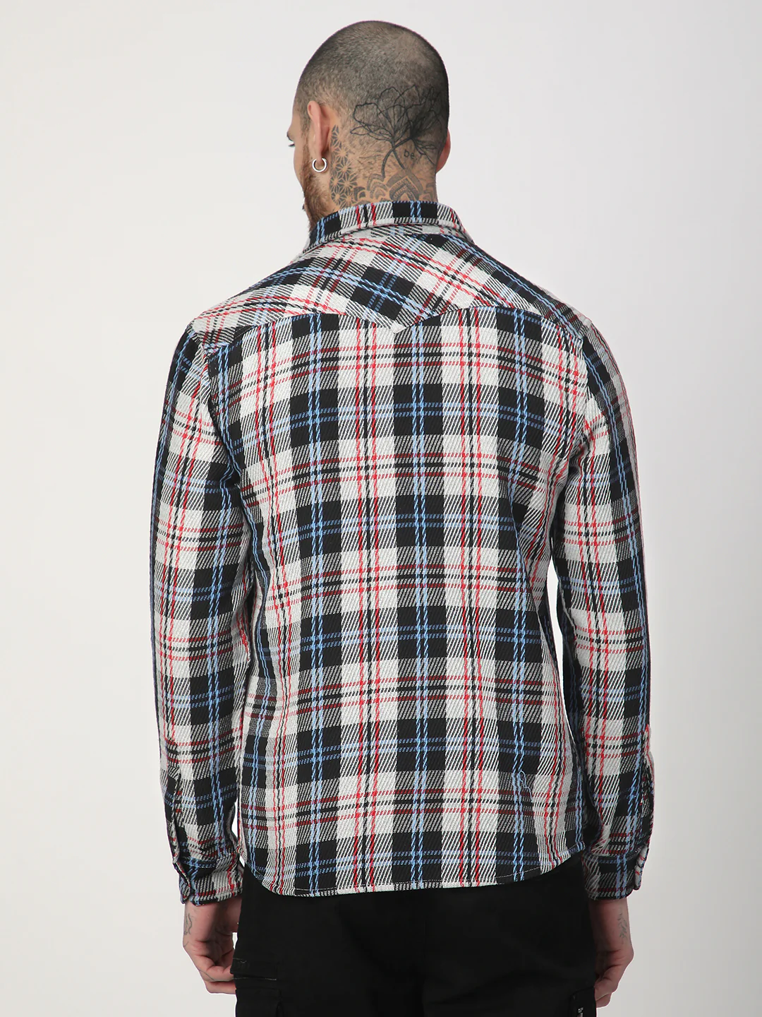 Vibrant Multicolor Heavy Twill Jacquard Double Pocket Shirt - Image 7