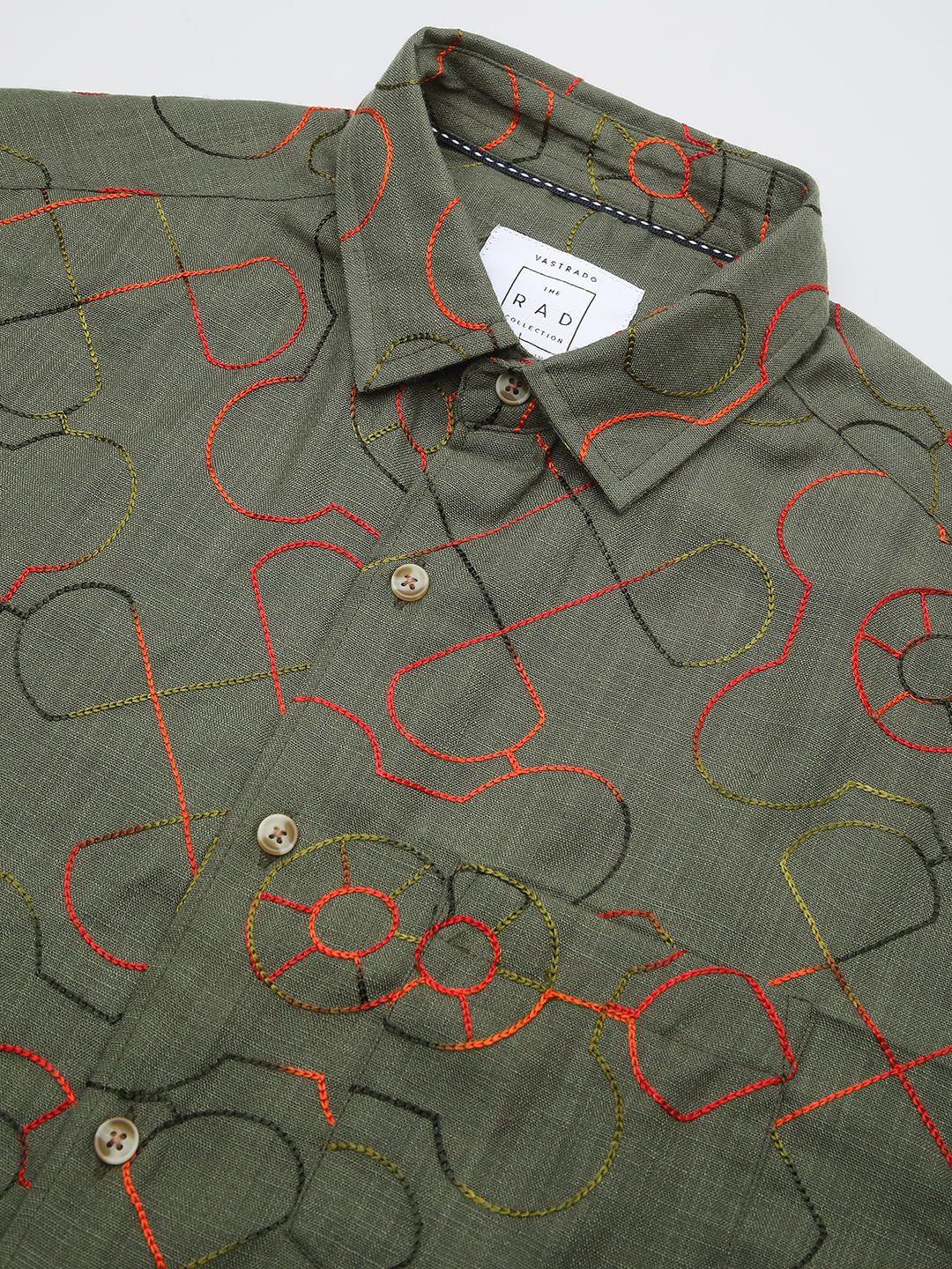 Vibrant Pine Green Embroidered Shirt - Image 3