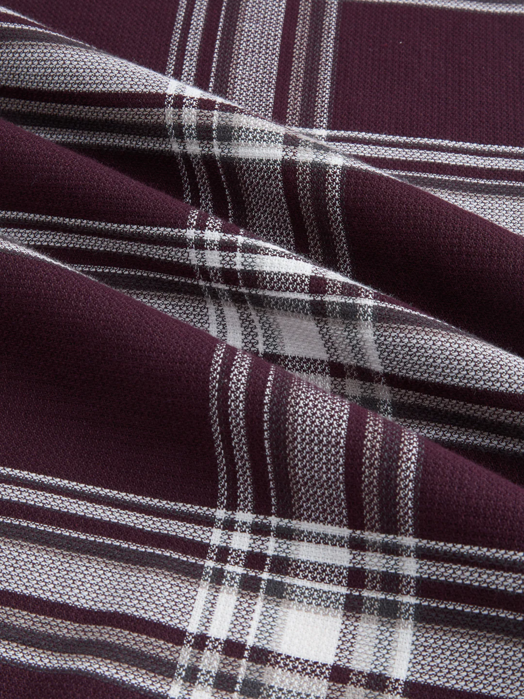Vintage Deep Wine Plaid Checks Shirt - Image 3