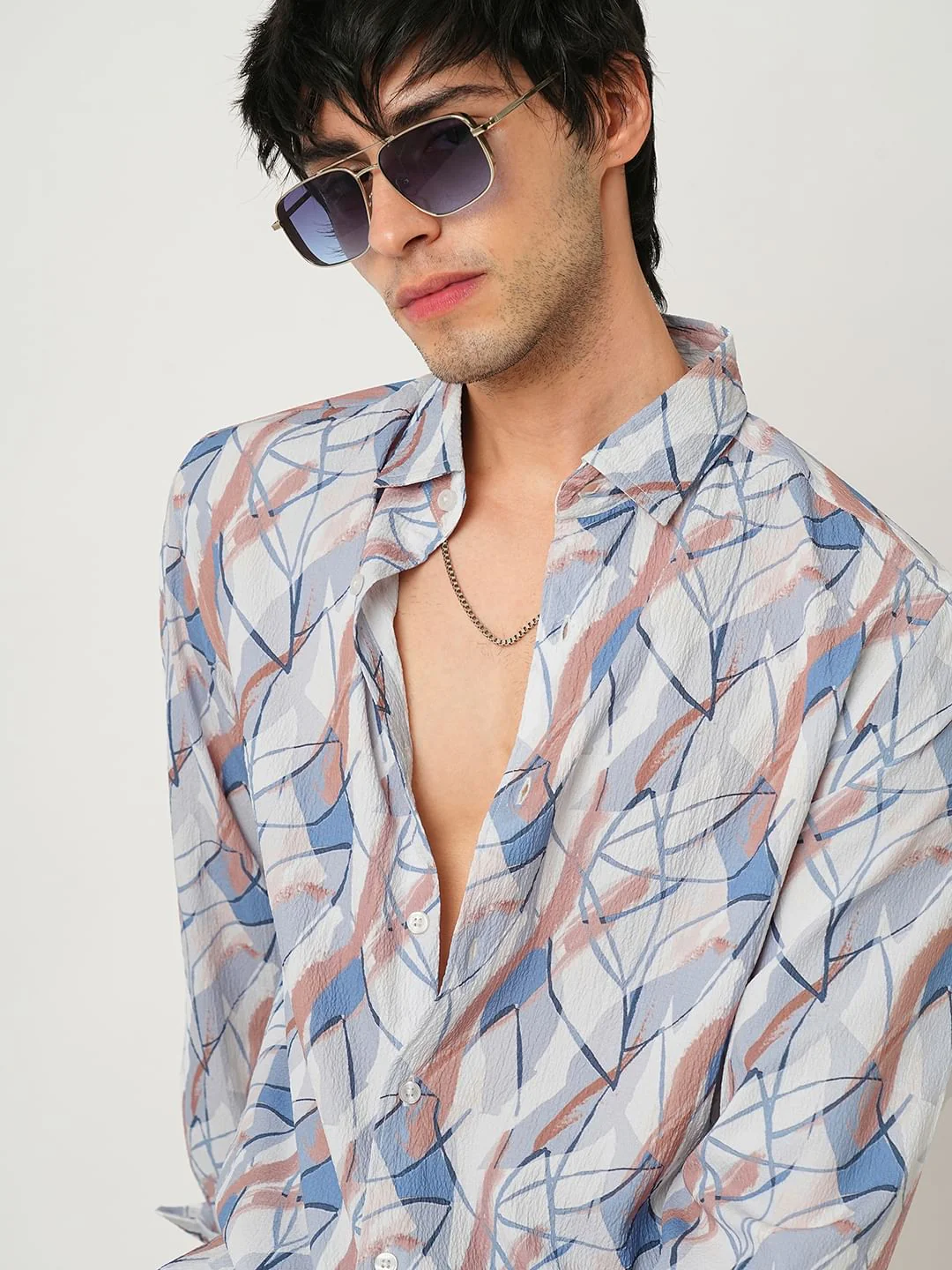 Voguish Abstract Printed Crushed Shirt - Image 4