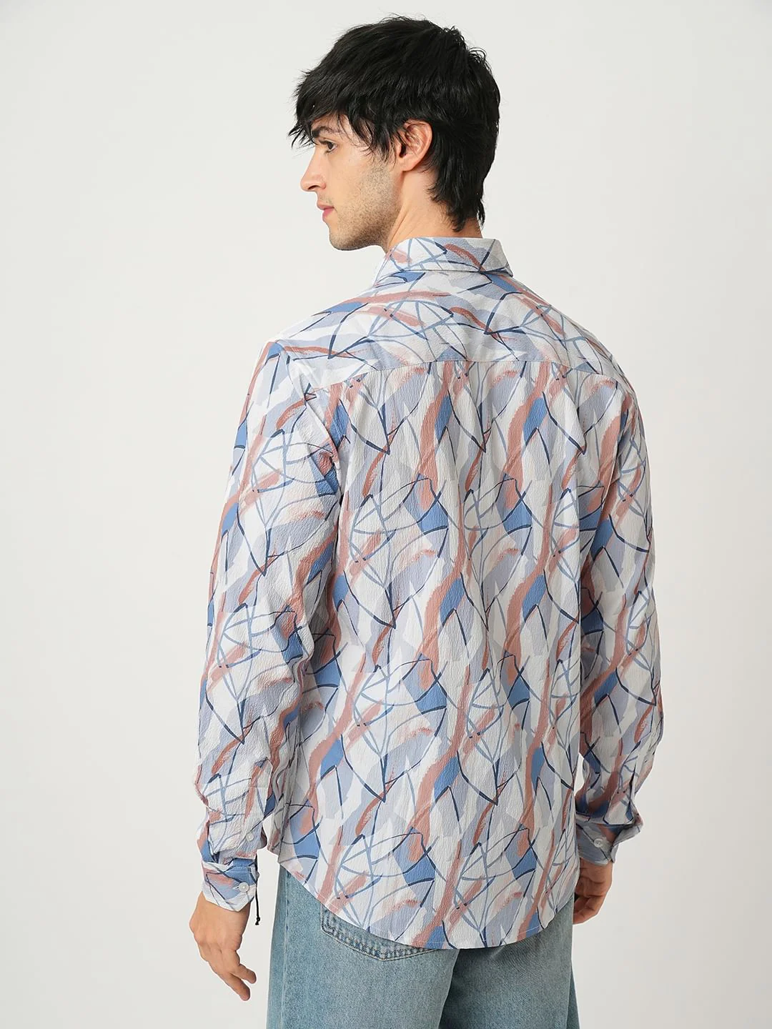 Voguish Abstract Printed Crushed Shirt - Image 7