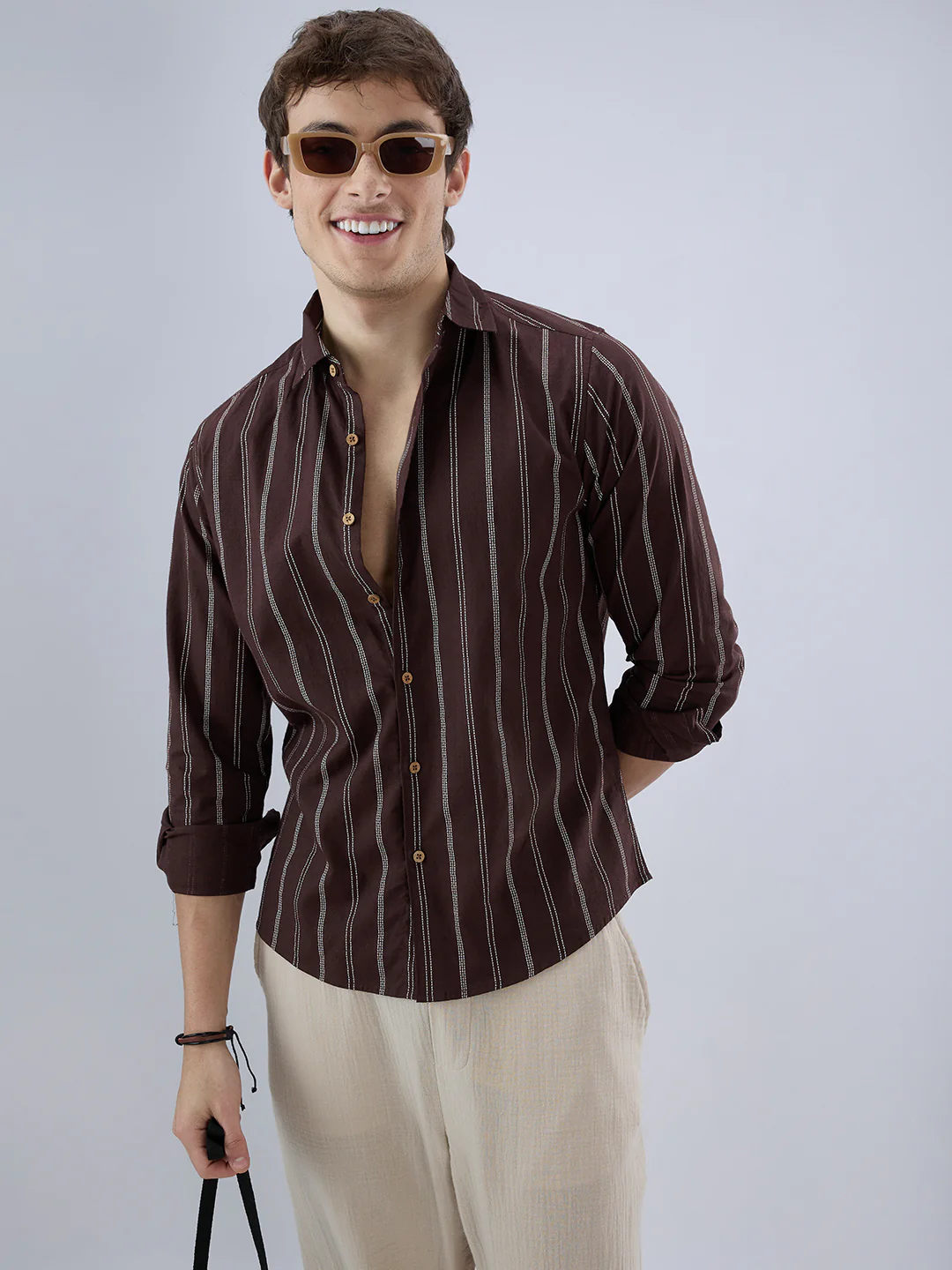 Walnut Brown Striped Shirt - Image 4