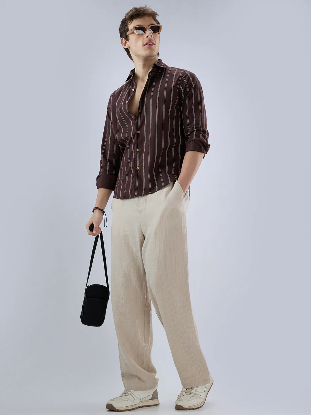 Walnut Brown Striped Shirt - Image 7