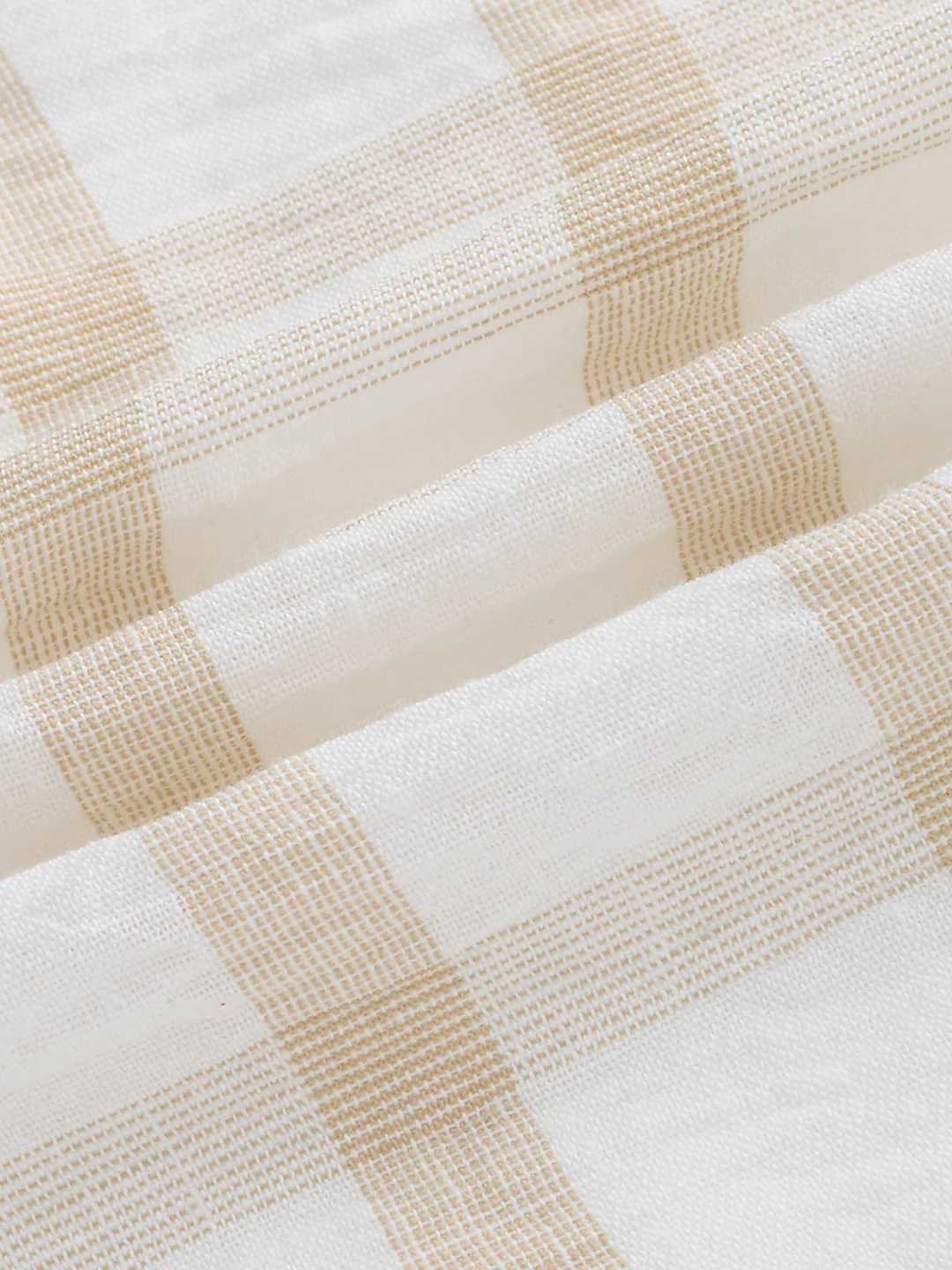 Warm Beige Checks Fine-Weave Boxy Fit Crop Shirt - Image 9
