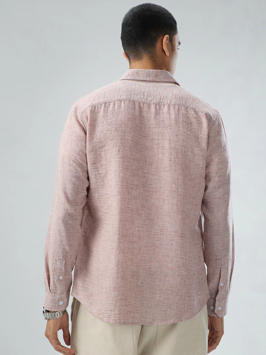 Warm Camel Brown Textured Shirt - Image 7