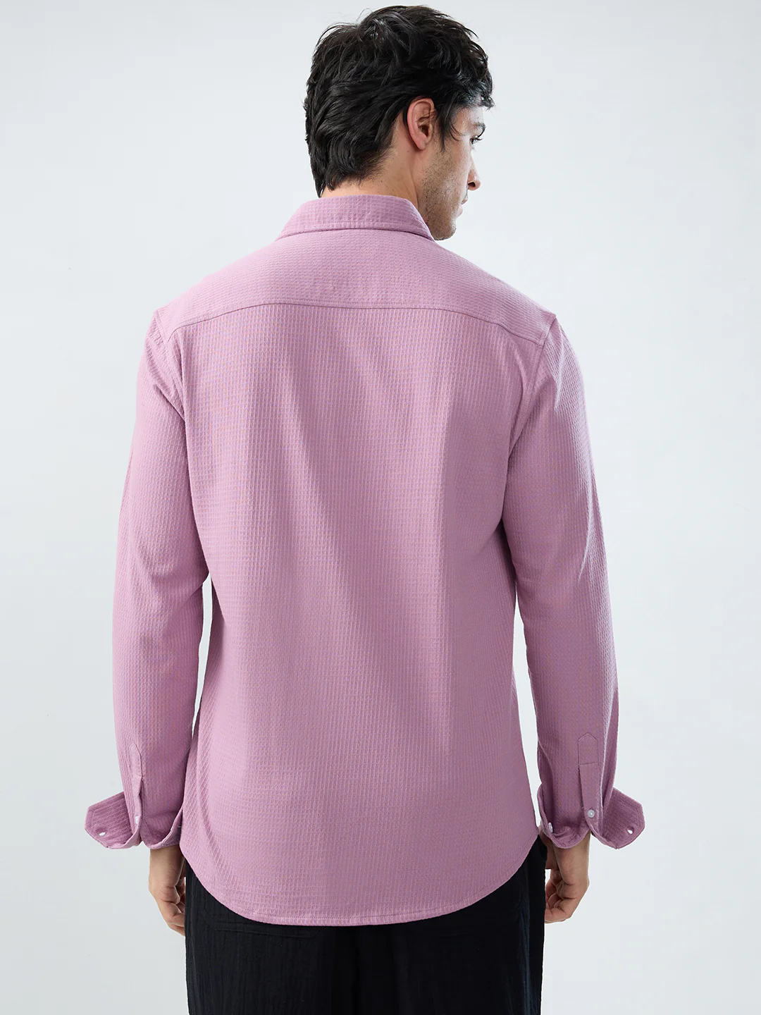Warm Pink Jacquard Knit Everyday Shirt - Image 6