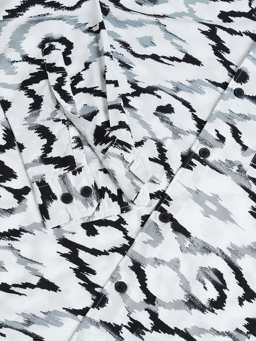 White Abstract Printed Shirt - Image 10