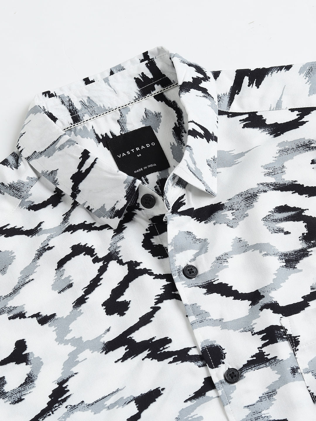 White Abstract Printed Shirt - Image 9