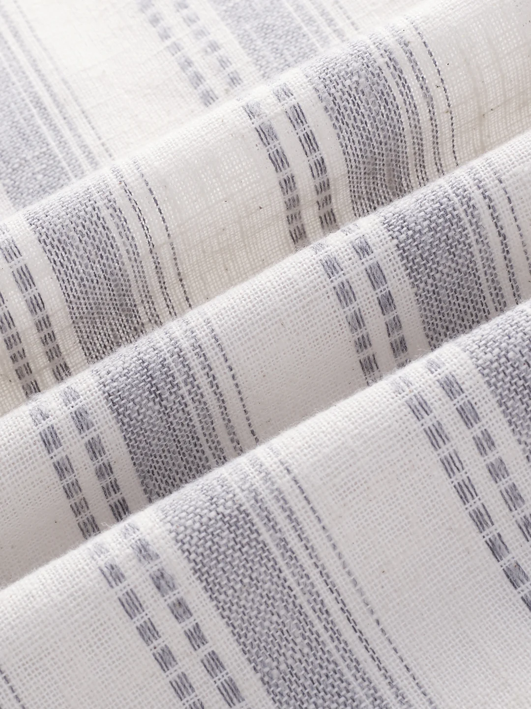 White & Grey Striped Precision-Weave Shirt - Image 9