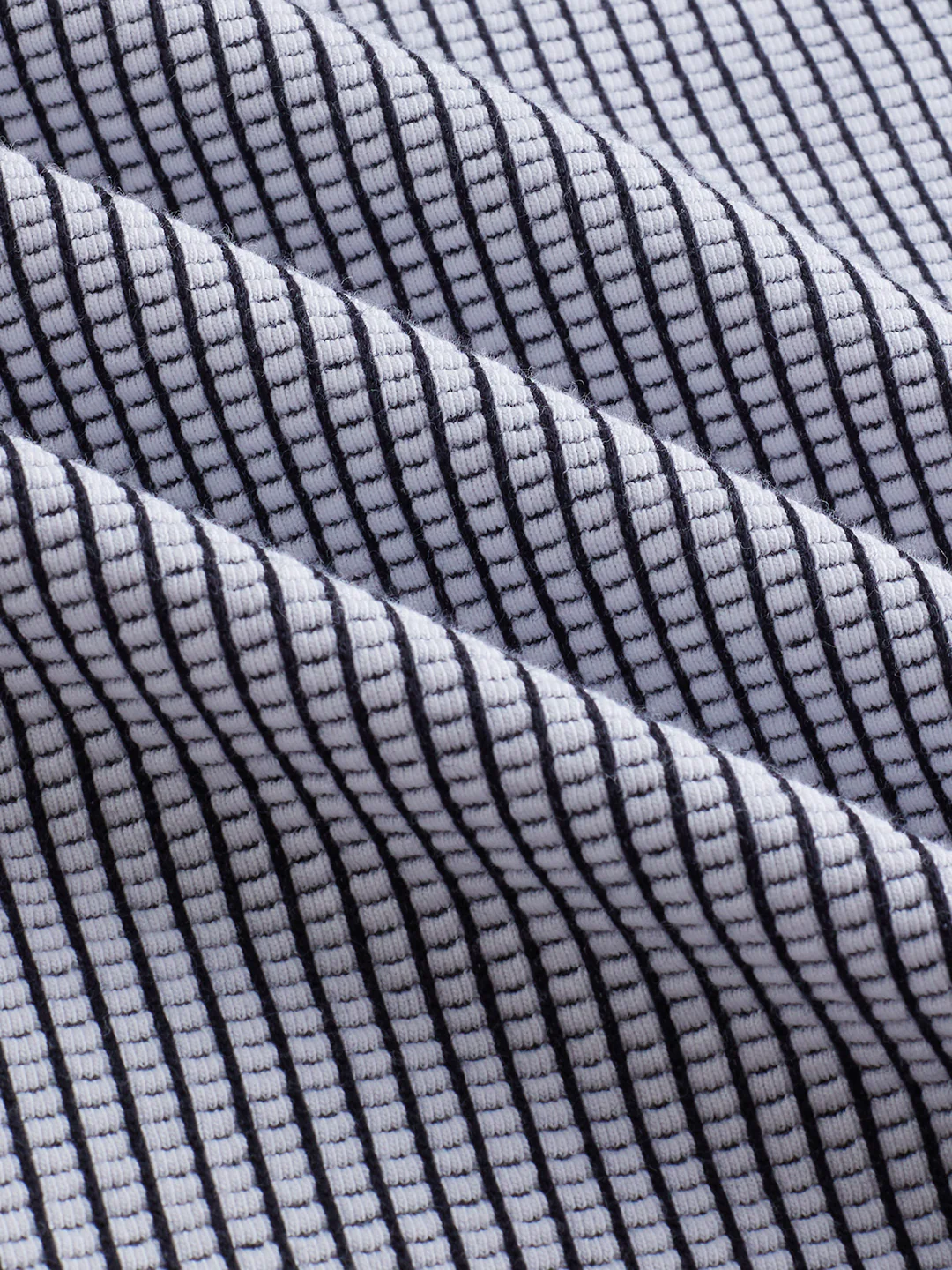 White Grid Textured Knitted Shirt - Image 9