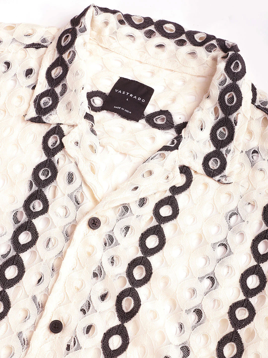 White Guipure Crochet Oversized Shirt - Image 3