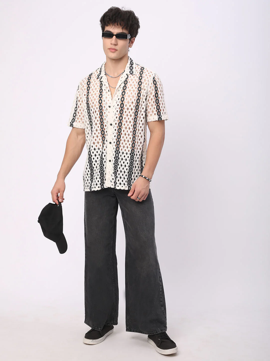 White Guipure Crochet Oversized Shirt - Image 8