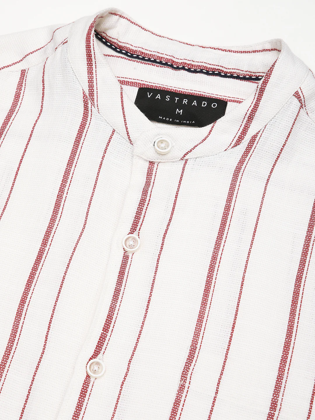 White & Maroon Pin Striped Shirt - Image 3