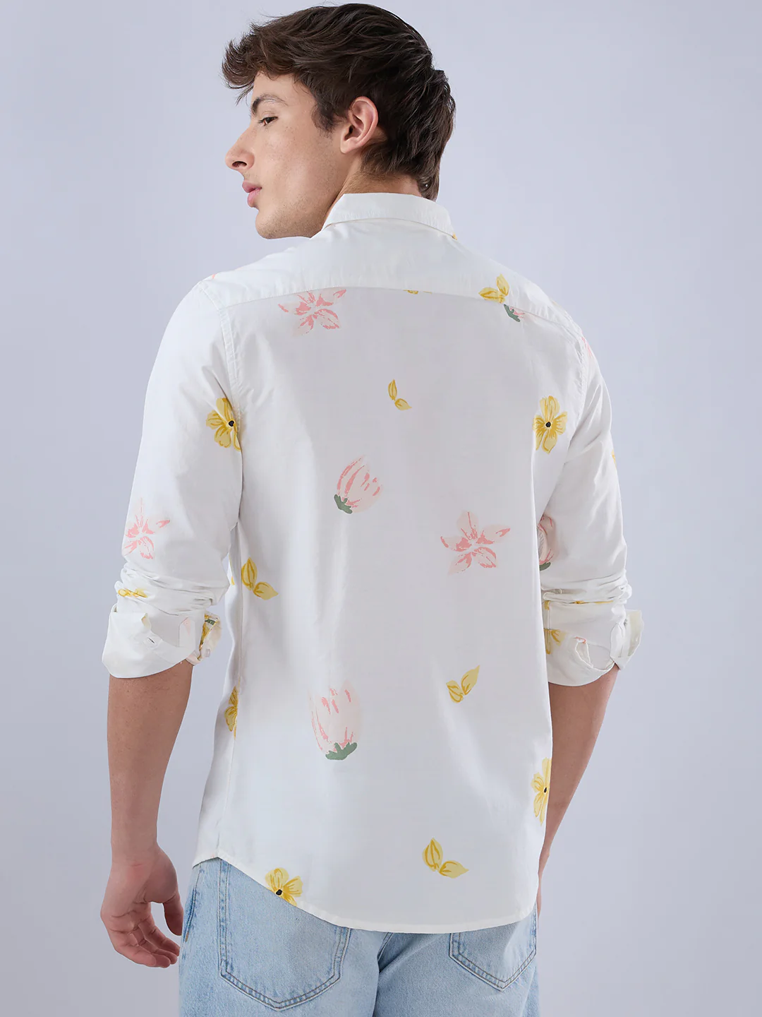 White Tulips Printed Vacation Shirt - Image 7