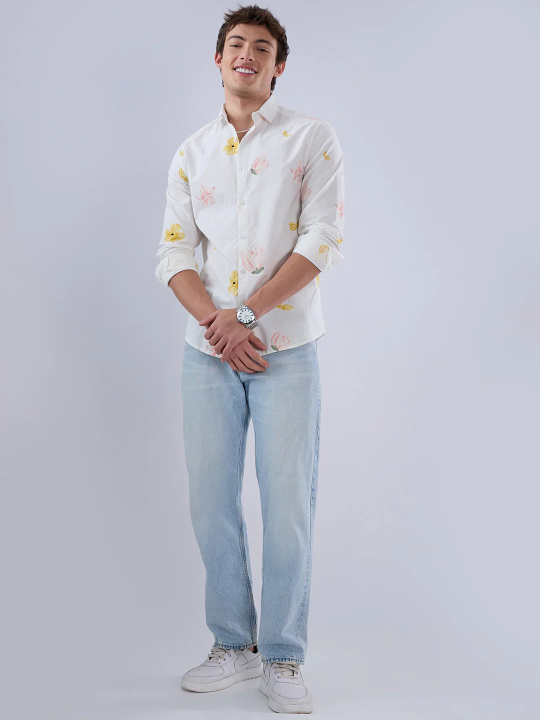 White Tulips Printed Vacation Shirt - Image 8