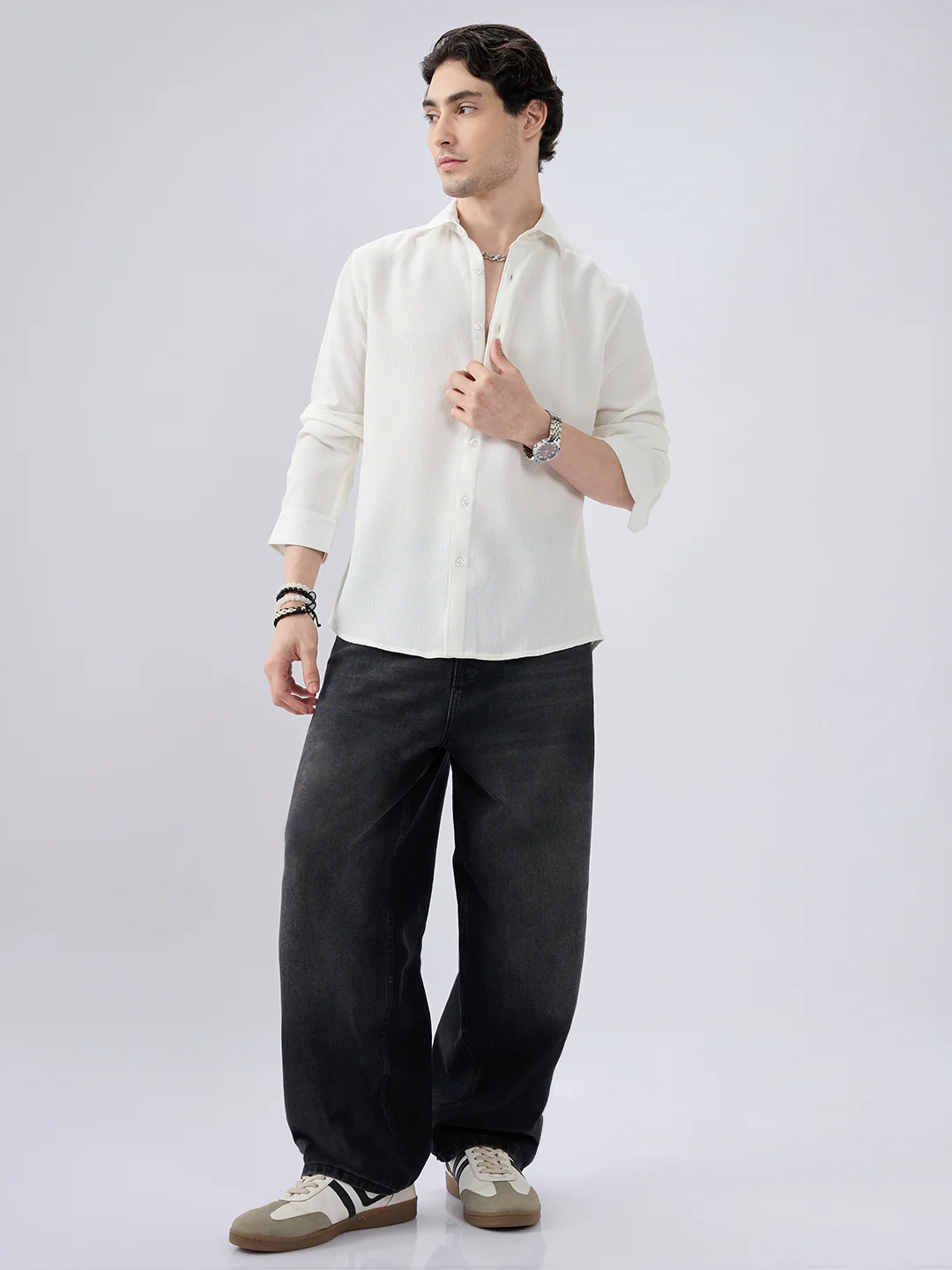 White Waffle Weave Everyday Shirt - Image 7