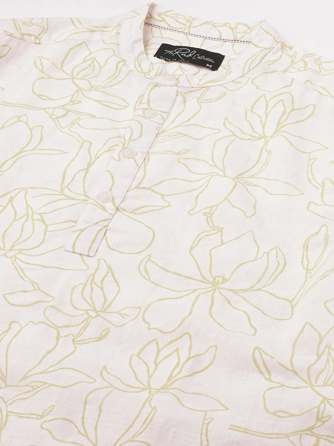 White Wildflower Sketch Kurta - Image 3