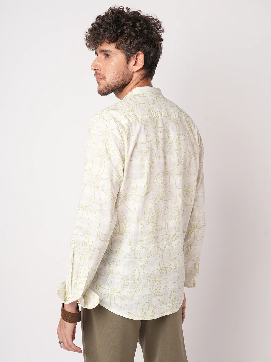 White Wildflower Sketch Kurta - Image 6