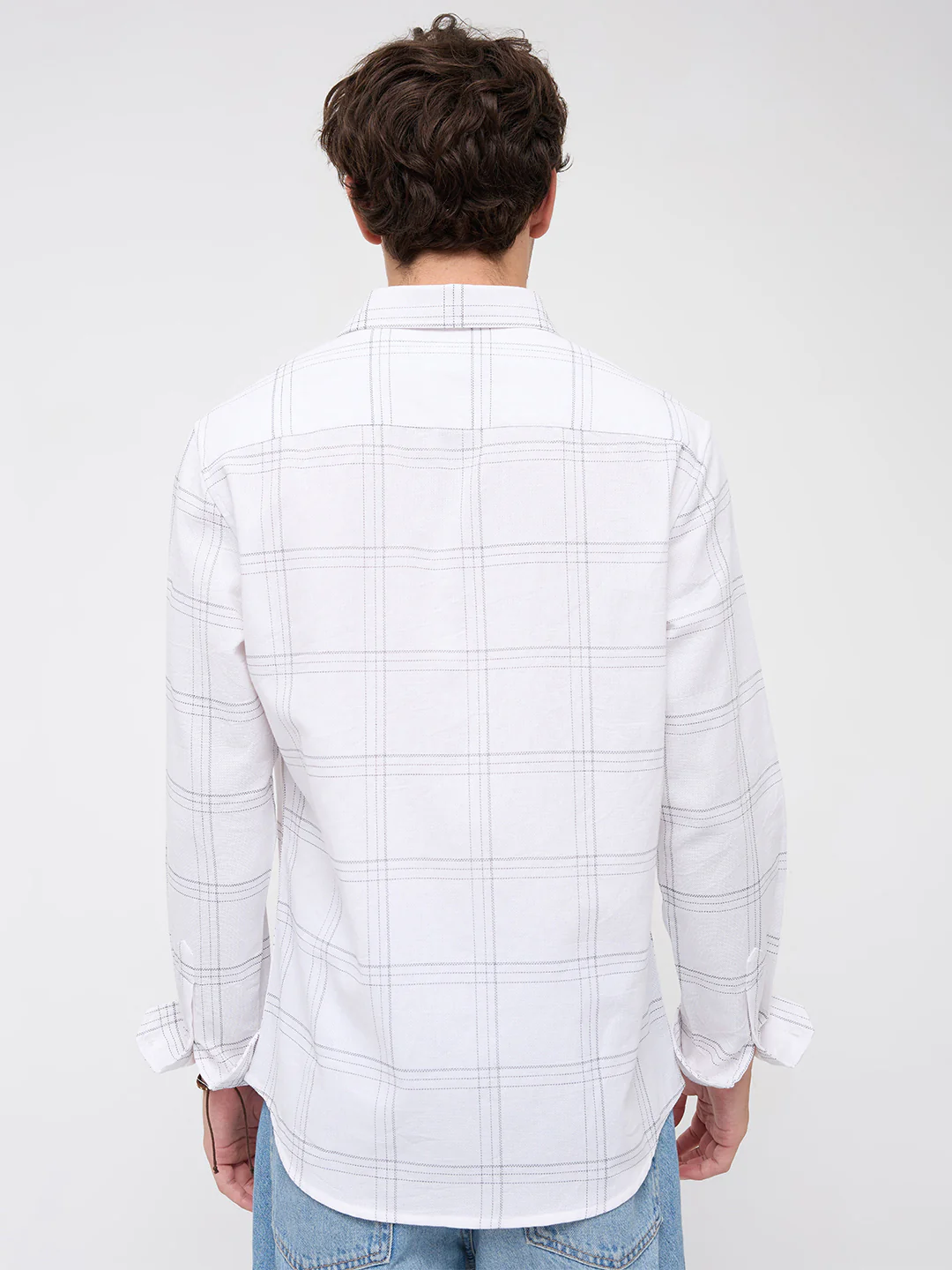 Whiteframe Contrast Chalkline Checked Shirt - Image 7