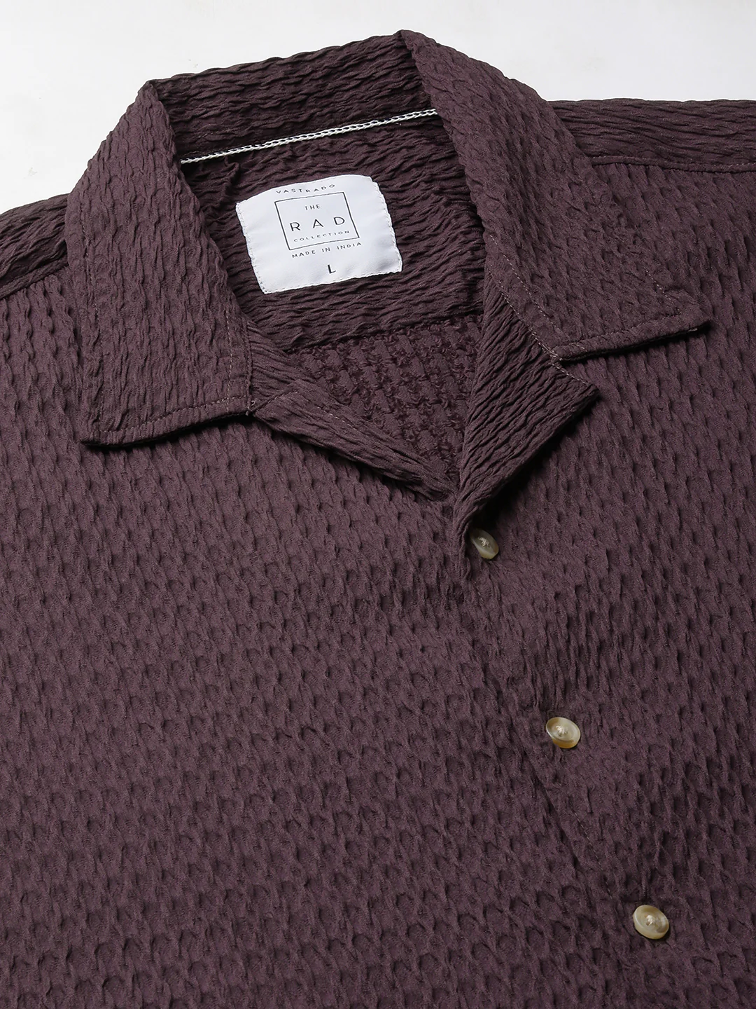 Wine Textured Oversized Shirt - Image 7