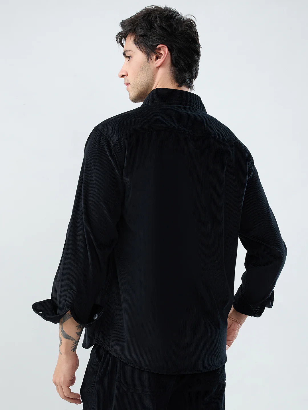 Winter Black Corduroy Double Pocket Overshirt - Image 7