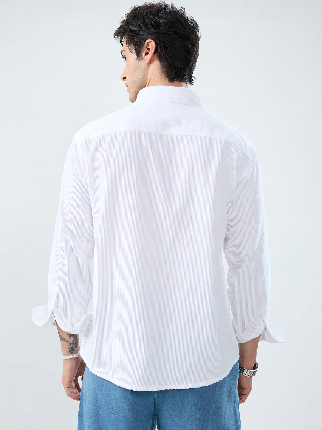 Winter White Corduroy Double Pocket Overshirt - Image 5